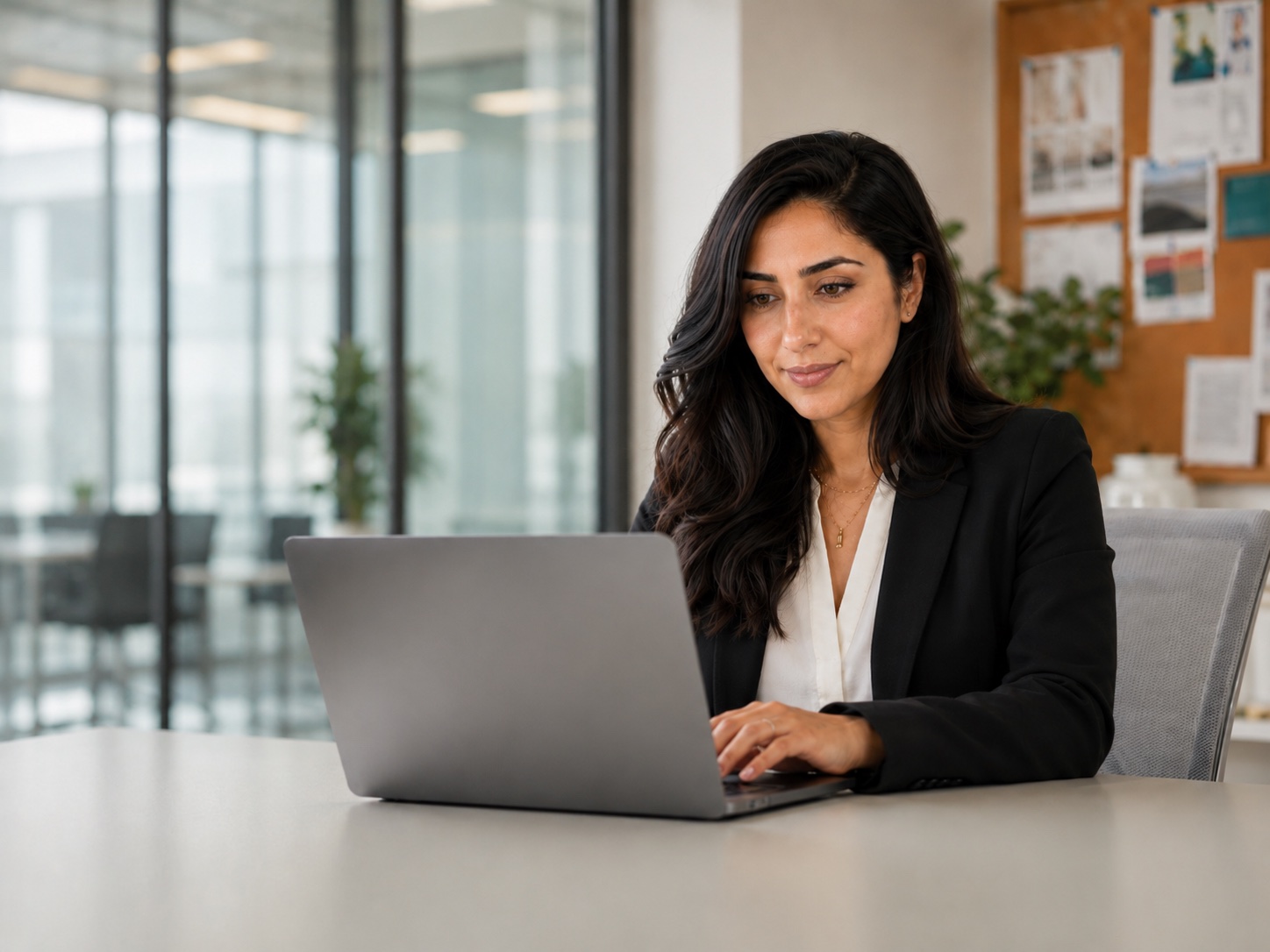 Coordenadora de treinamento em home office criando um curso